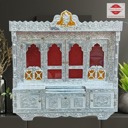 Dinesh Handicraft Aluminium Metal Coated Pooja Temple for Home / Flat / Hanging