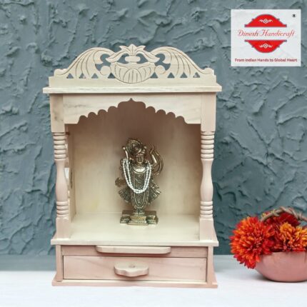 Dinesh Handicraft Premium Sevan Wood Temple Handcrafted Wooden Mandir for Home & Office Décor