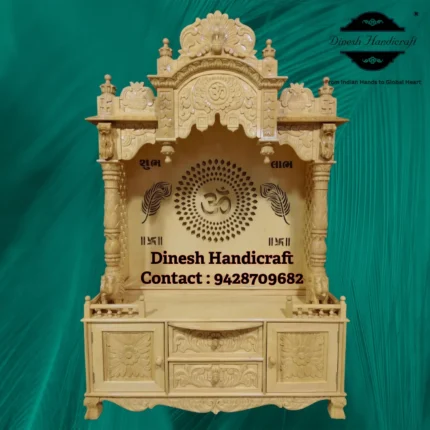 Sevan Wood Pooja Mandir for Home – Premium Handmade Wooden Temple | Dinesh Handicraft