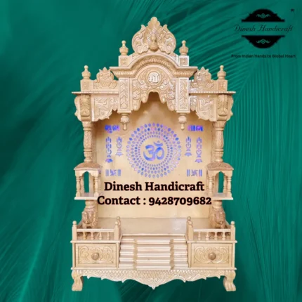 Sevan Wood Pooja Mandir for Home – Premium Handmade Wooden Temple | Dinesh Handicraft