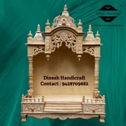 Sevan Wood Pooja Mandir for Home – Premium Handmade Wooden Temple | Dinesh Handicraft