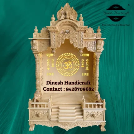 Sevan Wood Pooja Mandir for Home – Premium Handmade Wooden Temple | Dinesh Handicraft