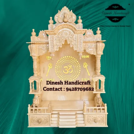 Sevan Wood Pooja Mandir for Home – Premium Handmade Wooden Temple | Dinesh Handicraft
