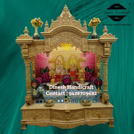 Sevan Wood Pooja Mandir for Home – Premium Handmade Wooden Temple | Dinesh Handicraft