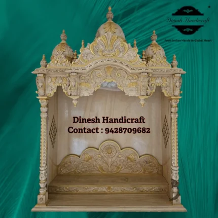 Sevan Wood Pooja Mandir for Home – Premium Handmade Wooden Temple | Dinesh Handicraft