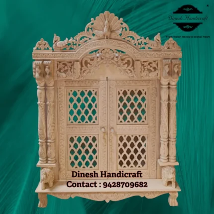 Sevan Wood Pooja Mandir for Home – Premium Handmade Wooden Temple | Dinesh Handicraft
