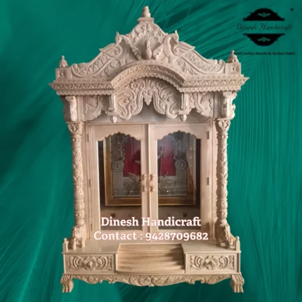 Sevan Wood Pooja Mandir for Home – Premium Handmade Wooden Temple | Dinesh Handicraft