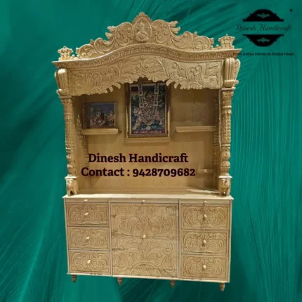 Sevan Wood Pooja Mandir for Home – Premium Handmade Wooden Temple | Dinesh Handicraft
