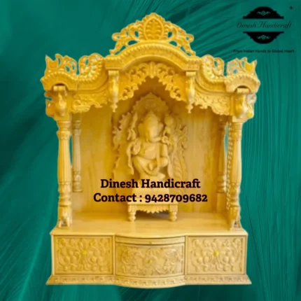 Sevan Wood Pooja Mandir for Home – Premium Handmade Wooden Temple | Dinesh Handicraft