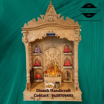 Sevan Wood Pooja Mandir for Home – Premium Handmade Wooden Temple | Dinesh Handicraft