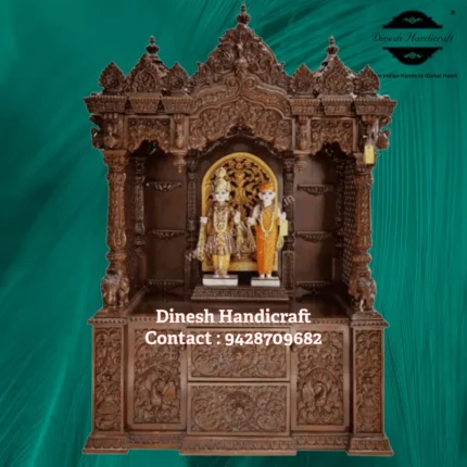 Sevan Wood Pooja Mandir for Home – Premium Handmade Wooden Temple | Dinesh Handicraft