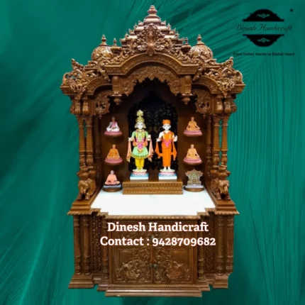 Sevan Wood Pooja Mandir for Home – Premium Handmade Wooden Temple | Dinesh Handicraft