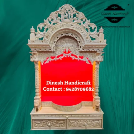 Sevan Wood Pooja Mandir for Home – Premium Handmade Wooden Temple | Dinesh Handicraft