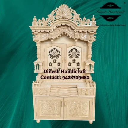 Sevan Wood Pooja Mandir for Home – Premium Handmade Wooden Temple | Dinesh Handicraft