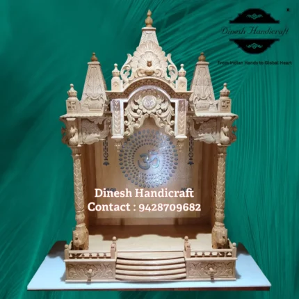 Sevan Wood Pooja Mandir for Home – Premium Handmade Wooden Temple | Dinesh Handicraft