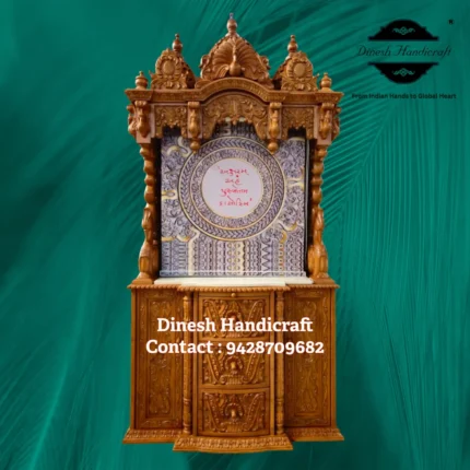 Sevan Wood Pooja Mandir for Home – Premium Handmade Wooden Temple | Dinesh Handicraft