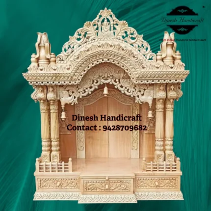 Sevan Wood Pooja Mandir for Home – Premium Handmade Wooden Temple | Dinesh Handicraft