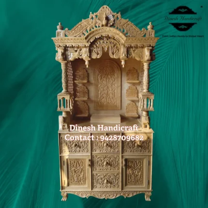 Sevan Wood Pooja Mandir for Home – Premium Handmade Wooden Temple | Dinesh Handicraft