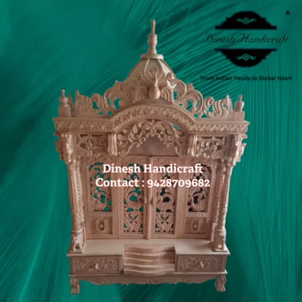 Sevan Wood Pooja Mandir for Home – Premium Handmade Wooden Temple | Dinesh Handicraft