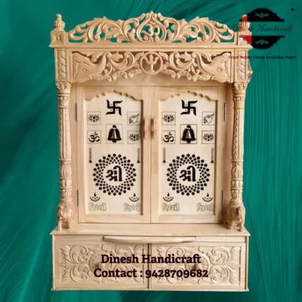 Sevan Wood Pooja Mandir for Home – Premium Handmade Wooden Temple | Dinesh Handicraft