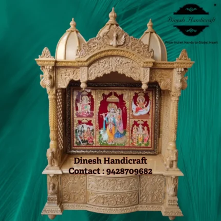 Sevan Wood Pooja Mandir for Home – Premium Handmade Wooden Temple | Dinesh Handicraft