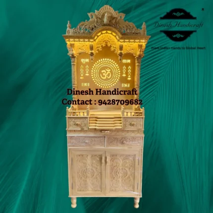 Sevan Wood Pooja Mandir for Home – Premium Handmade Wooden Temple | Dinesh Handicraft