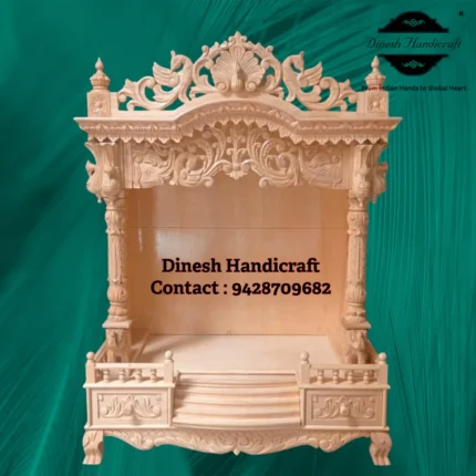 Sevan Wood Pooja Mandir for Home – Premium Handmade Wooden Temple | Dinesh Handicraft