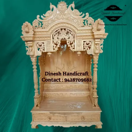 Sevan Wood Pooja Mandir for Home – Premium Handmade Wooden Temple | Dinesh Handicraft