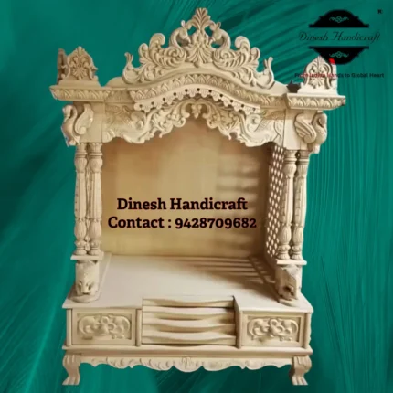 Sevan Wood Pooja Mandir for Home – Premium Handmade Wooden Temple | Dinesh Handicraft