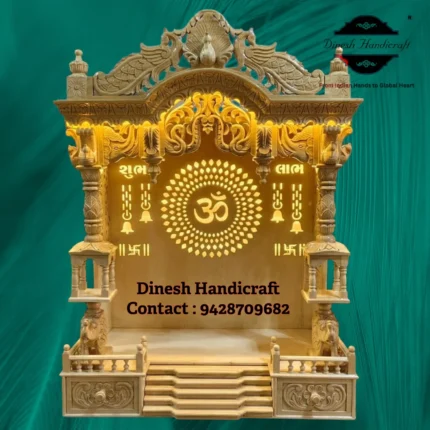 Sevan Wood Pooja Mandir for Home – Premium Handmade Wooden Temple | Dinesh Handicraft