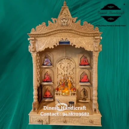 Sevan Wood Pooja Mandir for Home – Premium Handmade Wooden Temple | Dinesh Handicraft