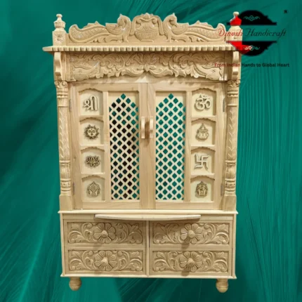Sevan Wood Pooja Mandir for Home – Premium Handmade Wooden Temple | Dinesh Handicraft