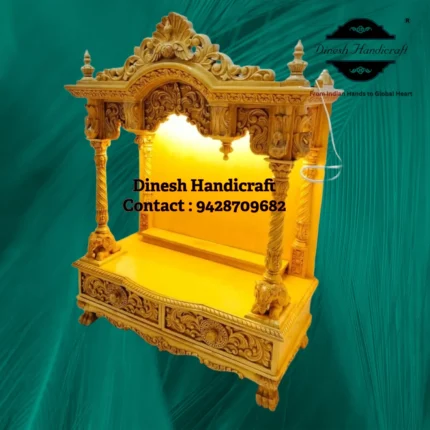 Sevan Wood Pooja Mandir for Home – Premium Handmade Wooden Temple | Dinesh Handicraft