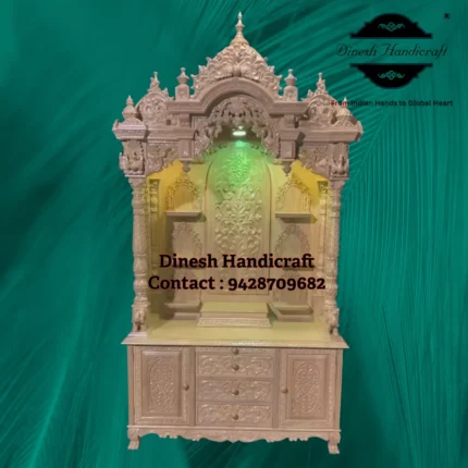 Sevan Wood Pooja Mandir for Home – Premium Handmade Wooden Temple | Dinesh Handicraft