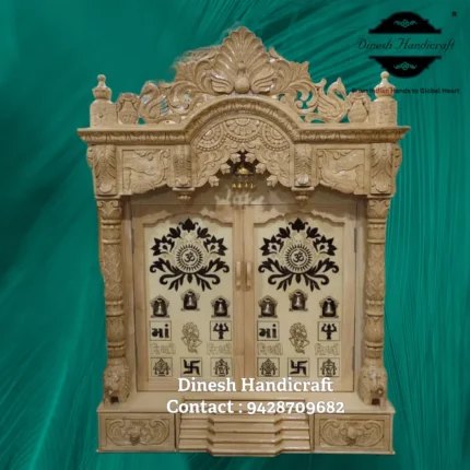 Sevan Wood Pooja Mandir for Home – Premium Handmade Wooden Temple | Dinesh Handicraft