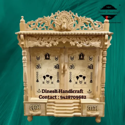 Sevan Wood Pooja Mandir for Home – Premium Handmade Wooden Temple | Dinesh Handicraft