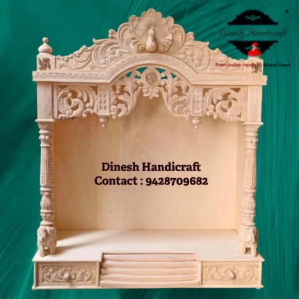 Sevan Wood Pooja Mandir for Home – Premium Handmade Wooden Temple | Dinesh Handicraft