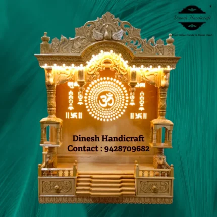 Sevan Wood Pooja Mandir for Home – Premium Handmade Wooden Temple | Dinesh Handicraft