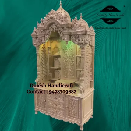 Sevan Wood Pooja Mandir for Home – Premium Handmade Wooden Temple | Dinesh Handicraft