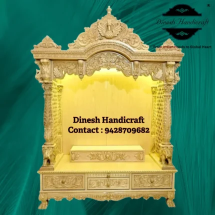 Sevan Wood Pooja Mandir for Home – Premium Handmade Wooden Temple | Dinesh Handicraft