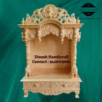 Sevan Wood Pooja Mandir for Home – Premium Handmade Wooden Temple | Dinesh Handicraft