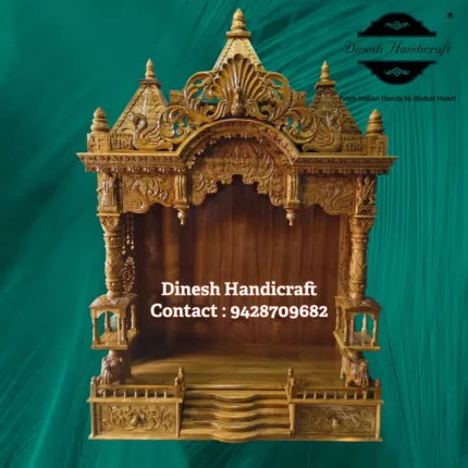 Sevan Wood Pooja Mandir for Home – Premium Handmade Wooden Temple | Dinesh Handicraft