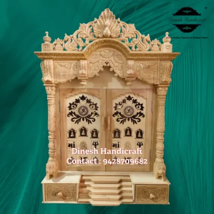 Sevan Wood Pooja Mandir for Home – Premium Handmade Wooden Temple | Dinesh Handicraft