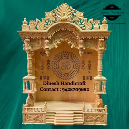 Sevan Wood Pooja Mandir for Home – Premium Handmade Wooden Temple | Dinesh Handicraft