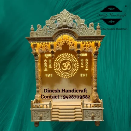 Sevan Wood Pooja Mandir for Home – Premium Handmade Wooden Temple | Dinesh Handicraft