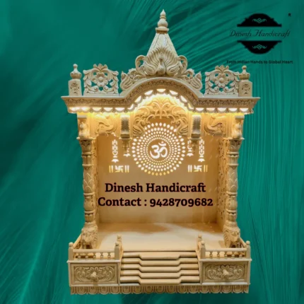 Sevan Wood Pooja Mandir for Home – Premium Handmade Wooden Temple | Dinesh Handicraft