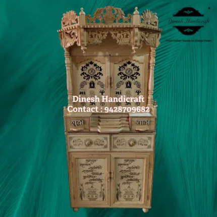 Sevan Wood Pooja Mandir for Home – Premium Handmade Wooden Temple | Dinesh Handicraft