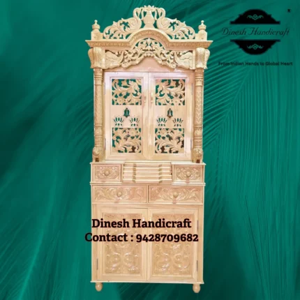 Sevan Wood Pooja Mandir for Home – Premium Handmade Wooden Temple | Dinesh Handicraft