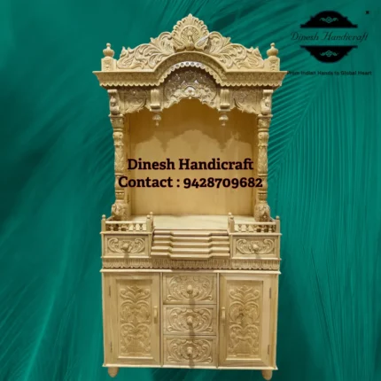 Sevan Wood Pooja Mandir for Home – Premium Handmade Wooden Temple | Dinesh Handicraft