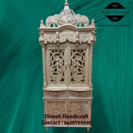 Sevan Wood Pooja Mandir for Home – Premium Handmade Wooden Temple | Dinesh Handicraft